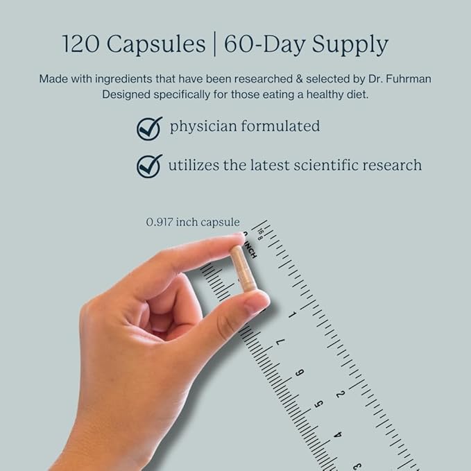 Dr. Fuhrman Daily Whole Food Multivitamin for Men - 120 Capsules, Vegan Formula for Optimal Health and Vitality, Specifically Designed for Men Over 50-SeraviaPure