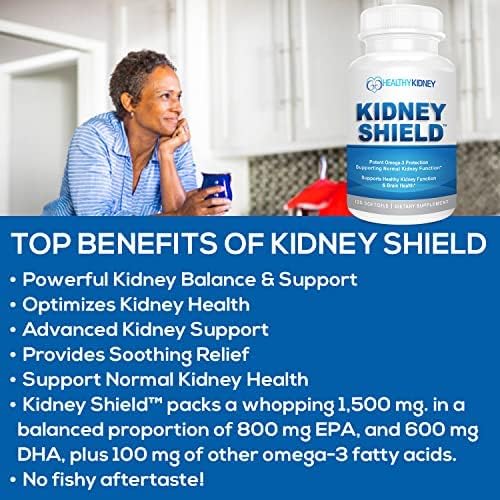Kidney Shield 120 Caps Kidney Supplement to Support Normal Kidney Function and Support Kidney Health for Kidney Cleanse Omega 3 - (3 Pack)-SeraviaPure