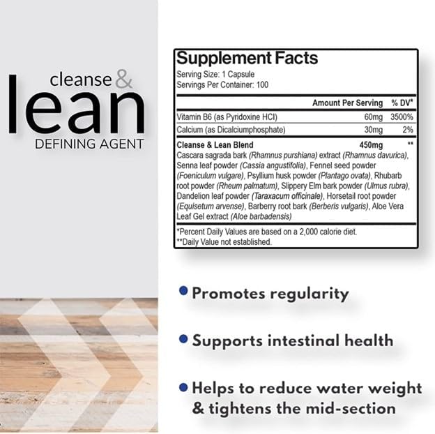 Max Muscle Naturaliga Cleanse and Lean Defining Agent Herbal Cleanse for Regularity w/Natural Detoxifying Ingredients for Gut Health Colon Detox Health and Bloating,100 Ct (Pack of 1)