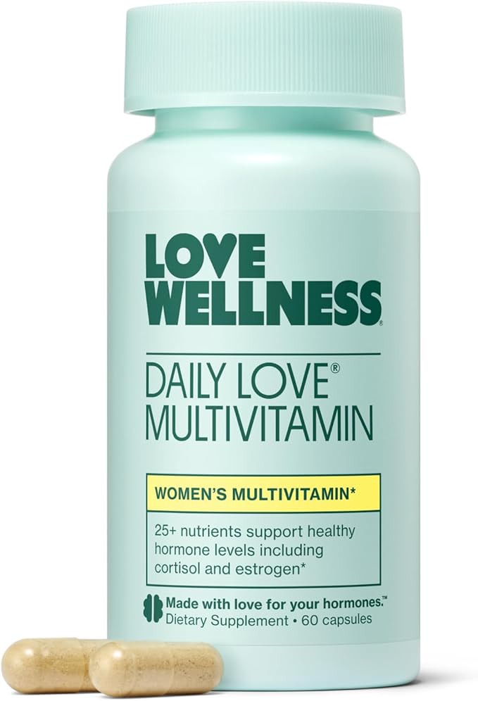Love Wellness Daily Love Multivitamin for Women | Supports Energy, Cortisol, Immune Health, Stress Relief, & PMS | Complete with Vitamin D, C, Iron, Calcium, Zinc, & Biotin, Magnesium | 60 Count-SeraviaPure