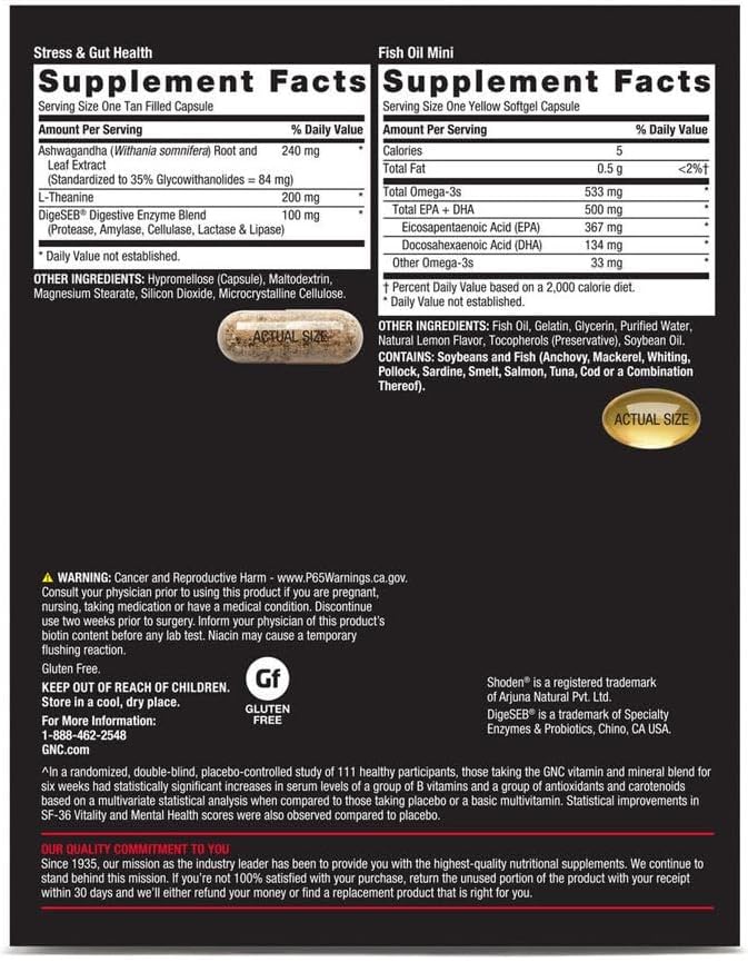 GNC Mega Men Stress Relief Vitapak, Stress & Cortisol Management, 30 Count-SeraviaPure