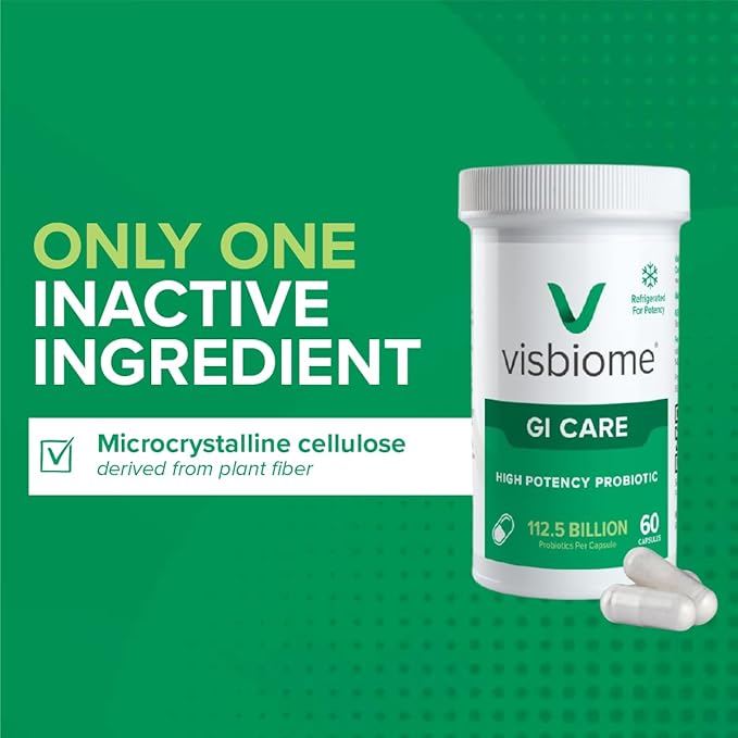 Visbiome® GI Care - High Potency Probiotic - 112.5 Billion CFU Live Probiotics, Original De Simone Formulation, Made in USA, 180 Capsules.