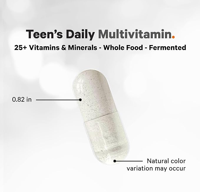 Codeage Teen’s Daily Multivitamin Supplement, 25+ Vitamins & Minerals for Teenage Boys & Girls, Organic Whole Foods Vitamins for Teenagers, Vitamin A, B, C, D, E, K, Omega-3, 60 Ct-SeraviaPure