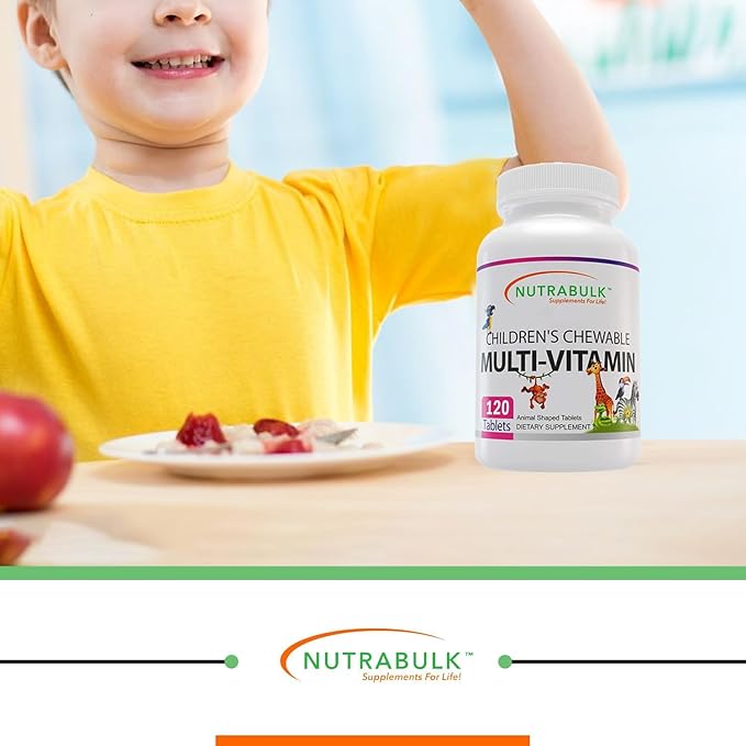 Children’s Chewable Multi-Vitamins - Promoting Kids' Overall Development - USA-Made, May Help to Support Immune, Bone, Brain & Overall Well Being- Vegan & Gluten Free - 120 Cherry Tablets