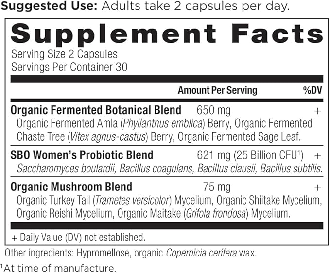 Probiotics for Women by Ancient Nutrition, SBO Probiotics Women's 60 Ct, Digestive and Immune Support, Bloating Relief for Women, Gluten Free, Superfoods Blend, 25 Billion CFUs*-SeraviaPure