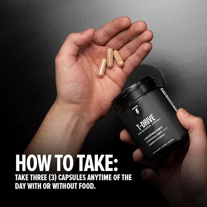 InnoSupps : T-Drive | Testosterone Booster | Amplify Muscle Growth | KSM-66 Ashwagandha, Boron, Fenugreek | 90 Capsules-SeraviaPure
