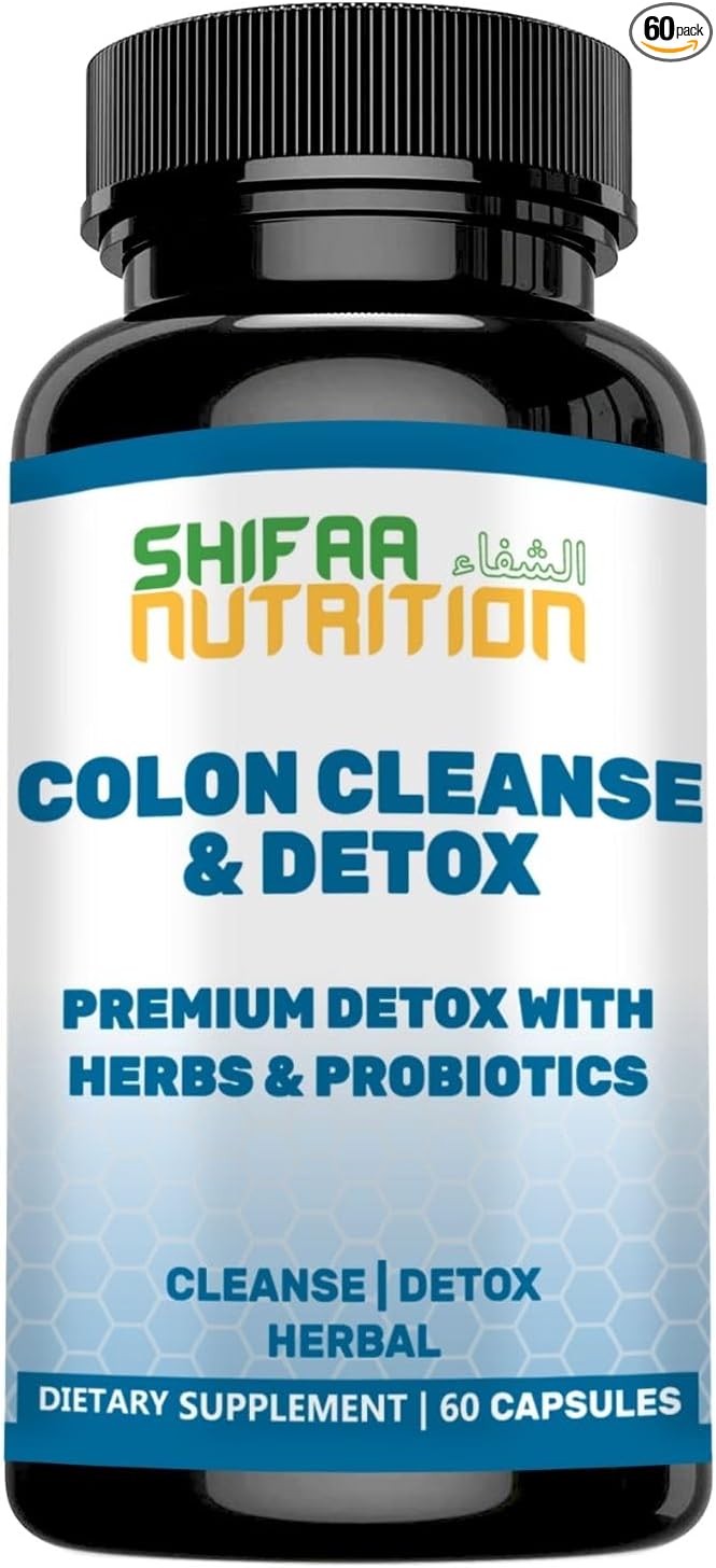 Premium Colon Cleanse & Herbal Detox Pills | 2x15 Days Supply | with Probiotics, Fennel Seed, Cascara Sagrada & Ginger Root Halal Vitamins-SeraviaPure