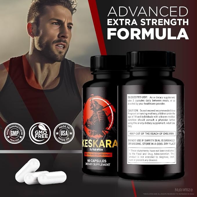 (2 Pack) Keskara Pills for Men, Keskara Capsules, Keskara Male Supplement, Premium Performance Support, Natural Formula for Muscle Growth and Overall Health, Official Reviews (120 Capsules)-SeraviaPure