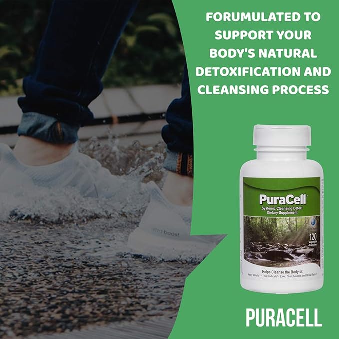 PuraCell Detox Maximum Strength Cleanse Supplement | Powerful, Fast Acting Natural Detoxifier Blend by World Nutrition Helps Reduce Toxic Buildup in Liver & Kidneys, Remove Mycotoxins (120 Count)