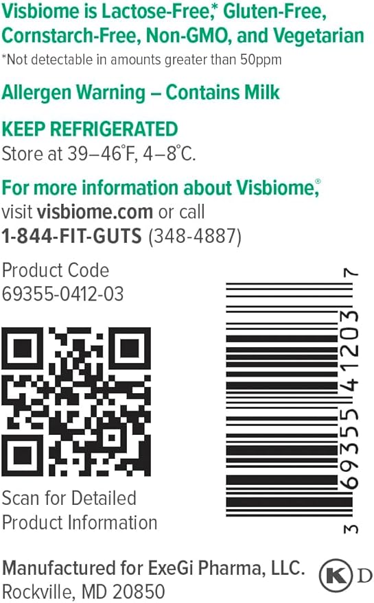 Visbiome® GI Care - High Potency Probiotic - 112.5 Billion CFU Live Probiotics, Original De Simone Formulation, Made in USA, 180 Capsules.