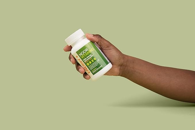 Noor Vitamins Energy+ Multivitamin; Halal Vitamin for Energy Production & Immunity, 26 Vitamins & Minerals, Black Seed, Dates, Honey, for Men & Women. Gelatin Free, 2 Month Supply-SeraviaPure