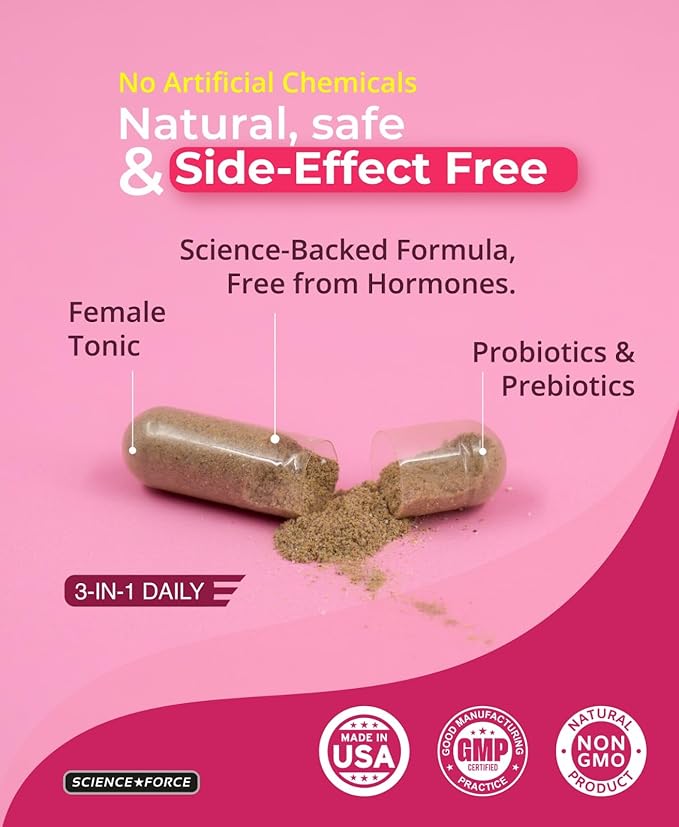 Lovely Menopause Supplement + Hormone Balance + Weight Management, Hot Flashes, Mood Swings, Vaginal Health & Dryness | Black Cohosh, Dong Quai, Ashwagandha + Probiotics, Woman Supplement, 60 ct-SeraviaPure