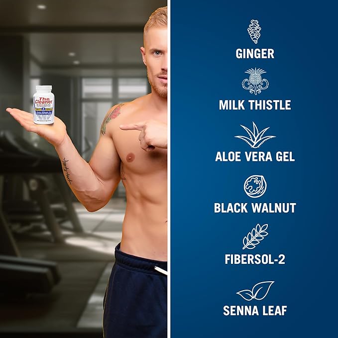 Century Systems The Cleaner Detox, Powerful 7-Day Complete Internal Cleansing Formula for Men, Support Digestive Health, 52 Vegetarian Capsules-SeraviaPure