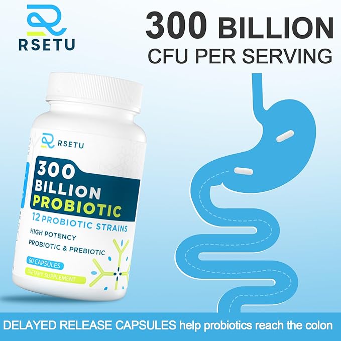 Probiotics for Women & Men - 300 Billion CFU Probiotic, 12 Strains Probiotics + 3 Organic Prebiotics, Daily Probiotics for Digestive Health, Gut, Immune, Constipation, Diarrhea, Bloating - 120 capsule-SeraviaPure