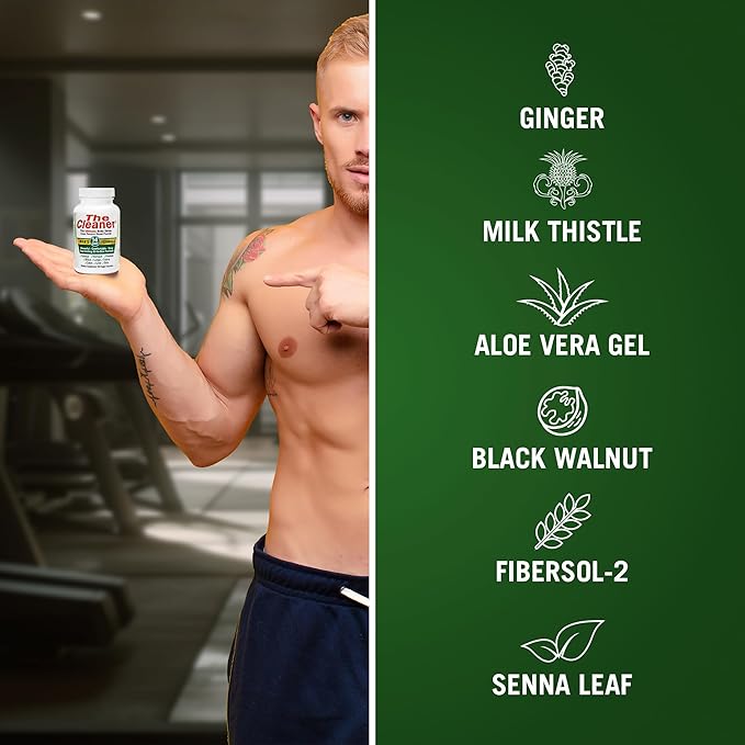 Century Systems The Cleaner Detox, Powerful 14-Day Complete Internal Cleansing Formula for Men, Support Digestive Health, 104 Vegetarian Capsules-SeraviaPure