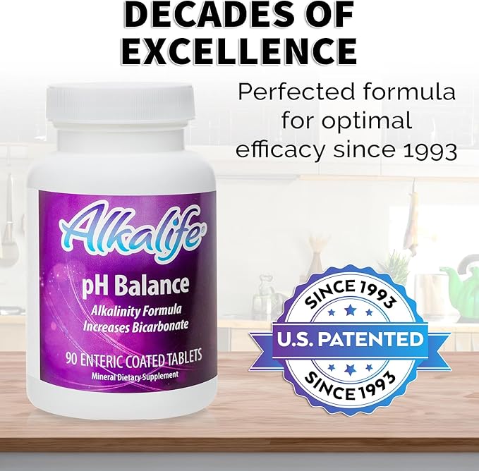 Alkalife pH Balance Pills | The First Patented Alkaline Sodium & Potassium Bicarbonate Supplement | Neutralize Acid, Balance pH, Immune Support, Peak Performance, Detox – 90 Tablets-SeraviaPure