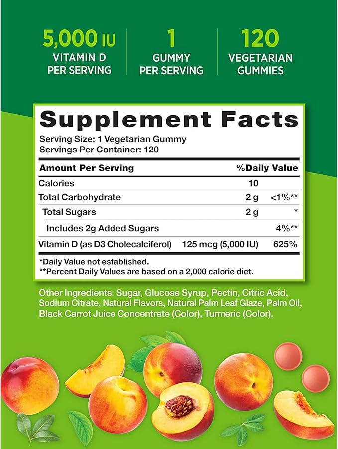 InfiniStore™ Medicine Pouch & Scented Moist Towelette Bundled with Nature Truth Vitamin D3, Natural Peach Flavor Gummies, 5,000 IU, 120 Count - Non GMO, Gluten Free, Vegan-SeraviaPure