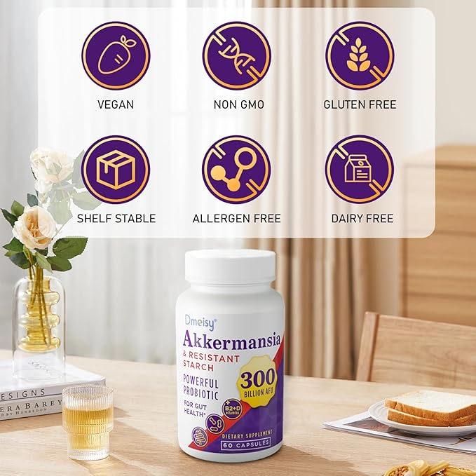 GLP-1 Supplement - 300 Billion AFU Akkermansia Muciniphila, Akkermansia Probiotic for Women & Men, for Boost GLP-1, Digestive, Gut, Immunity, Enhances Gut Lining Function & Intestinal Walls, 120 Count-SeraviaPure
