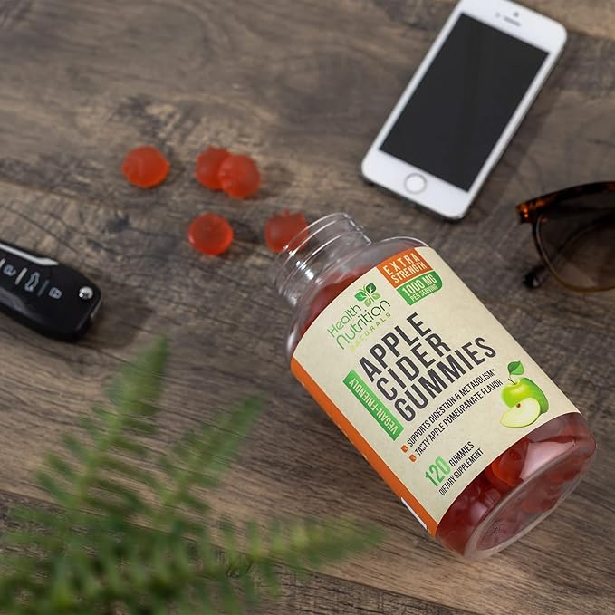 Vegan Apple Cider Vinegar Gummies | Max Strength 1000mg | ACV Supplement Gummy Vitamins for Adults, Supports Digestion, Metabolism, Natural Apple Flavor with Mother, Gluten Free, Non-GMO - 120 Gummies-SeraviaPure