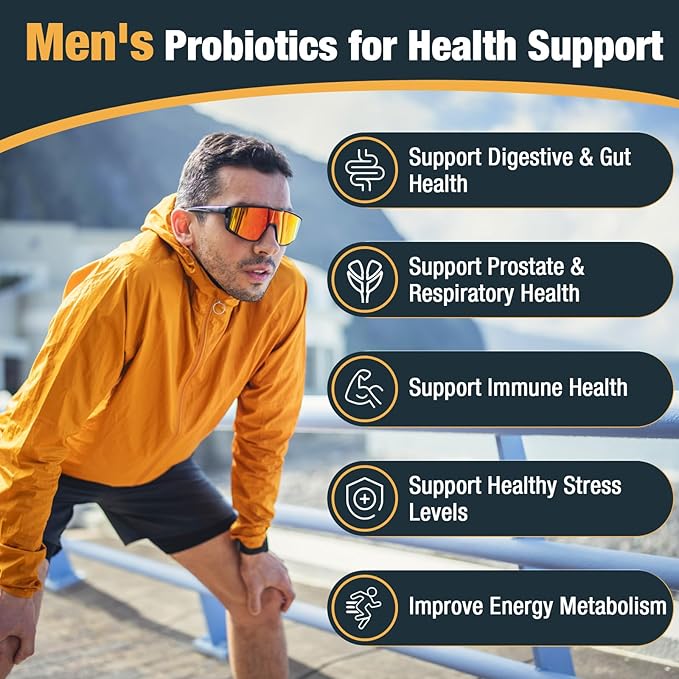 Probiotics for Men, 500 Billion CFUs & 12 Strains, Probiotics for Digestive Health, Men's Probiotic with Turmeric, Cranberry, Goji, for Overall Digestive, Immune Health, Gut & Bloating, 60-Days Supply-SeraviaPure