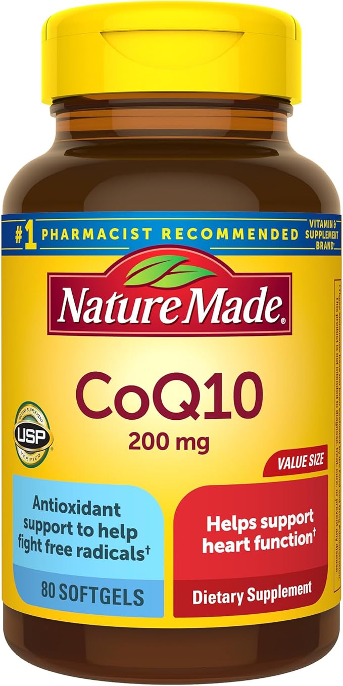 Nature Made CoQ10 200mg, Dietary Supplement for Heart Health Support, 80 Softgels, 80 Day Supply-SeraviaPure