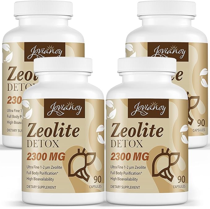 2300 MG Zeolite Detox Capsules, Organic Activated Charcoal, Bentonite Clay, 1-2 µm Clinoptilolite, Maximum Absorption, Gut Liver Detox Cleanse Full Body for Women Men, 360 Capsules-SeraviaPure