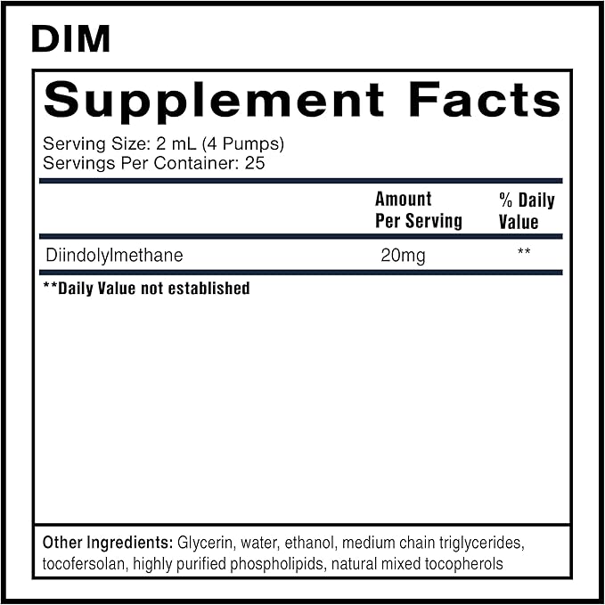 Quicksilver Scientific Nanoemulsified DIM - Liposomal DIM Supplement to Support Healthy Hormone Balance for Women & Men - Soy-Free Detox & Immune Support (1.7oz / 50ml)