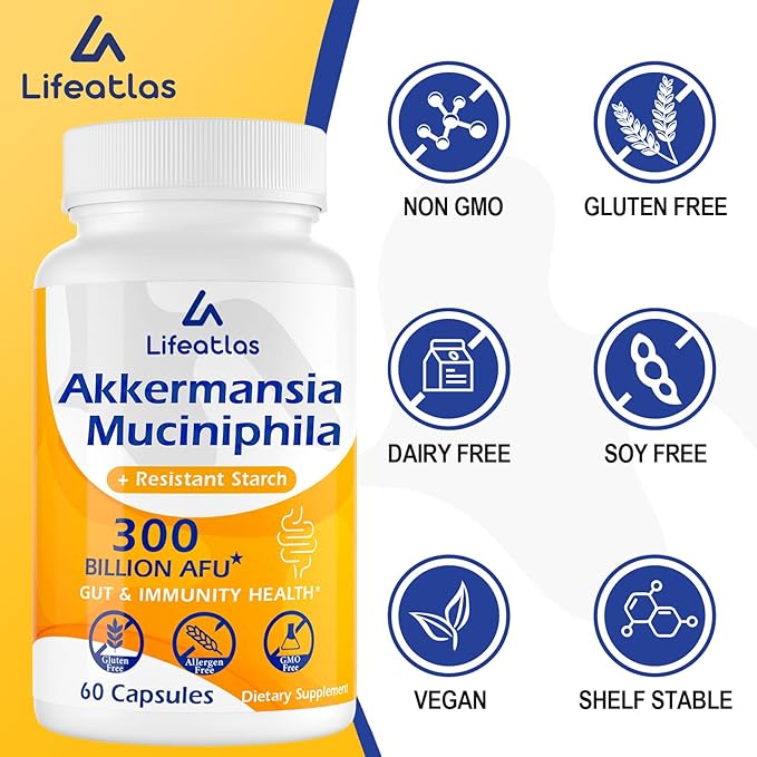 GLP-1 Supplement | 300 Billion AFU Akkermansia Muciniphila, Akkermansia Probiotic for Women Men, Akka Superbiotics for GLP-1 Production, Digestive, Gut, Immunity, Enhances Gut Lining Function, 60 Caps-SeraviaPure