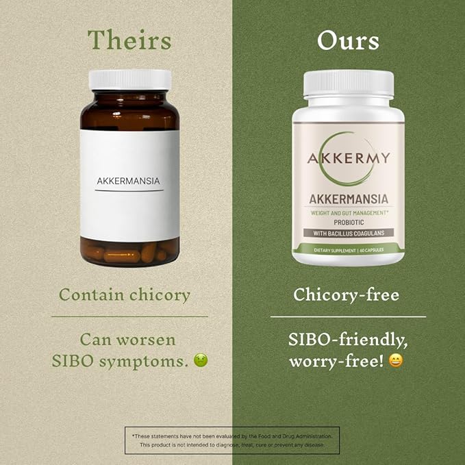 Akkermansia Probiotic for Healthy Weight - Naturally Increases GLP-1-120 Day Supply - Contains Bacillus Coagulans, Vitamins B2, D3 & Chromium - SIBO Friendly, Vegan & Gluten Free-SeraviaPure