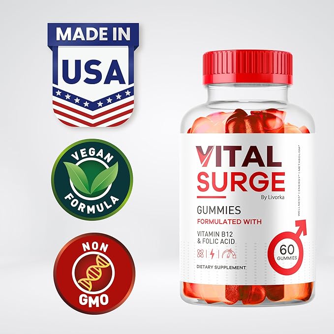 (2 Pack) Vital Surge, Vital Surge Gummies for Men Supplement, Vital Surge Gummies for Health, Vital Surge for Men, Vitale Surge,Vita Surge, Ital Source, Viral Surce Gummy para Hombres, 120 Gummies-SeraviaPure