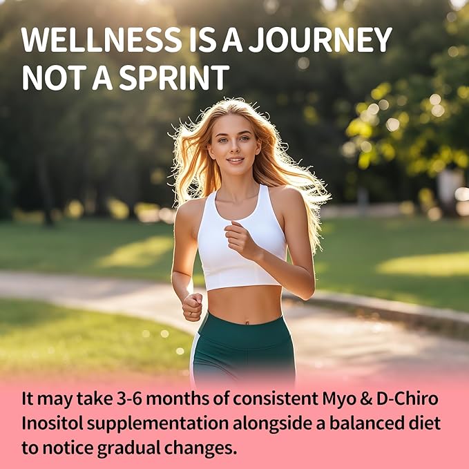 Inositol Supplement - Myo-Inositol & D-Chiro Inositol 40:1 Ratio for Hormonal Balance, Ovarian Function & Cycle Support, Vitamin B8, 120 Vegan Capsules, 30-Day Supply-SeraviaPure