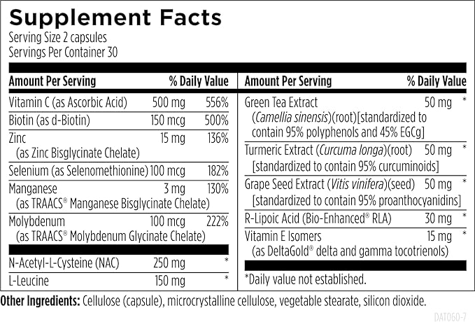 Designs for Health Detox Antiox - Liver + Detoxification Support Antioxidant Supplement with Turmeric Extract (Curcumin), Green Tea, Grape Seed, Vitamins + Minerals - Immune Support (60 Capsules)-SeraviaPure