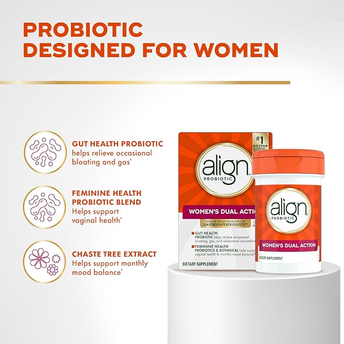 Align Probiotic, Womens Dual Action, Vaginal Probiotics for Women, Womens Probiotic for Vaginal Health Support, with Probiotics for Digestive Health, 28 Probiotic Capsules-SeraviaPure