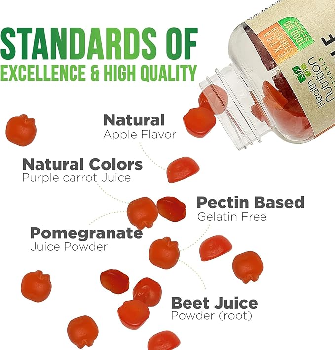 Vegan Apple Cider Vinegar Gummies | Max Strength 1000mg | ACV Supplement Gummy Vitamins for Adults, Supports Digestion, Metabolism, Natural Apple Flavor with Mother, Gluten Free, Non-GMO - 120 Gummies-SeraviaPure
