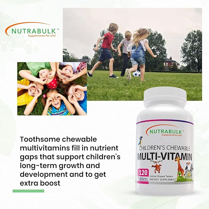 Children’s Chewable Multi-Vitamins - Promoting Kids' Overall Development - USA-Made, May Help to Support Immune, Bone, Brain & Overall Well Being- Vegan & Gluten Free - 120 Cherry Tablets
