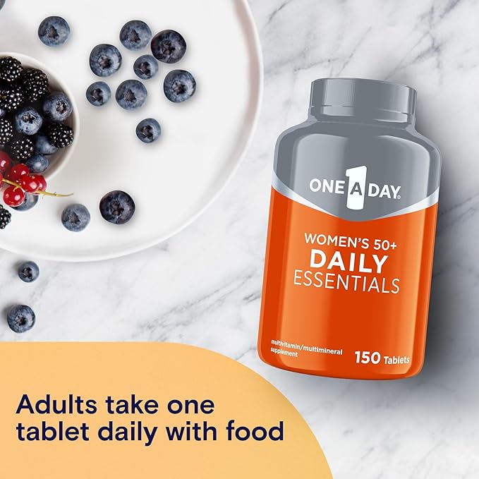 One-A-Day Multivitamin for Women 50+ Daily Essentials | Vitamins for Women 50 Plus to Support Eye, Immune Health & Physical Energy | Women's Multivitamin with Vitamin C & Vitamin D, 150 Count-SeraviaPure