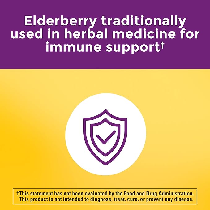 Nature Made Multi + Elderberry Capsules, Multivitamin for Daily Immune Support, One Per Day Multivitamin, 60 Count-SeraviaPure