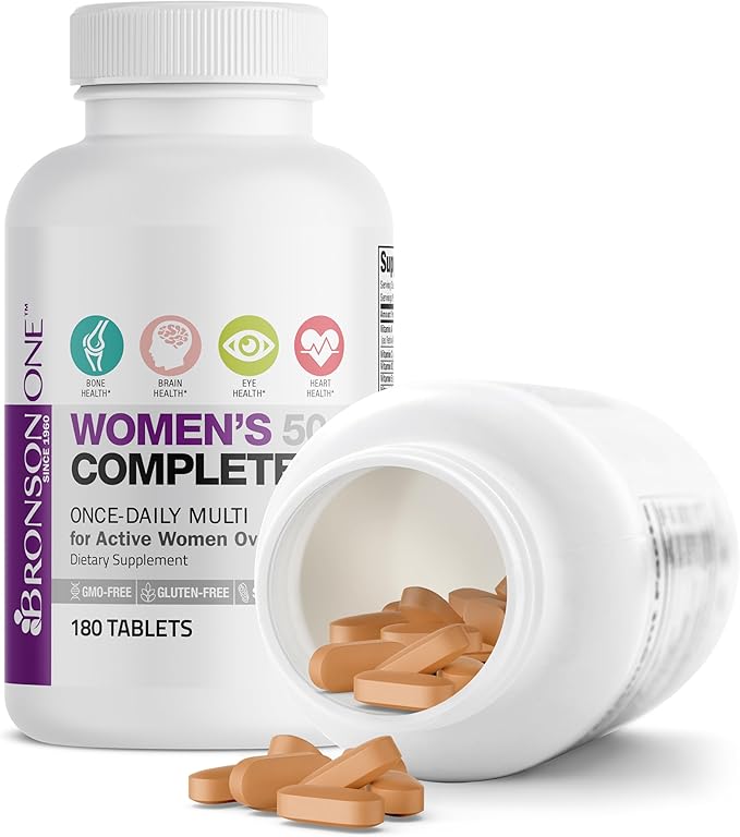 Bronson ONE Daily Women’s 50+ Complete Multivitamin Multimineral, 180 Tablets-SeraviaPure