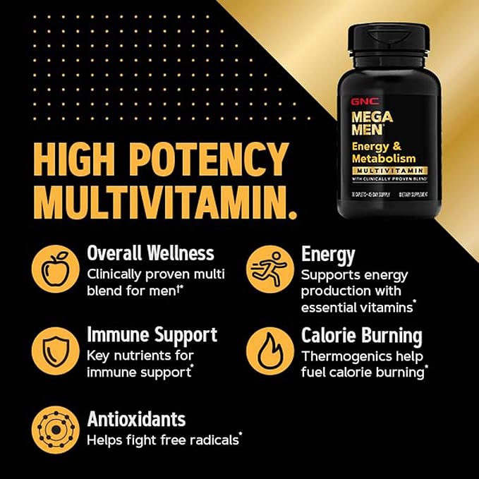 InfiniStore™ Medicine Pouch & Scented Moist Towelette Bundled with GNC Mega Men Multivitamin, Energy & Metabolism, 90 Tablets-SeraviaPure
