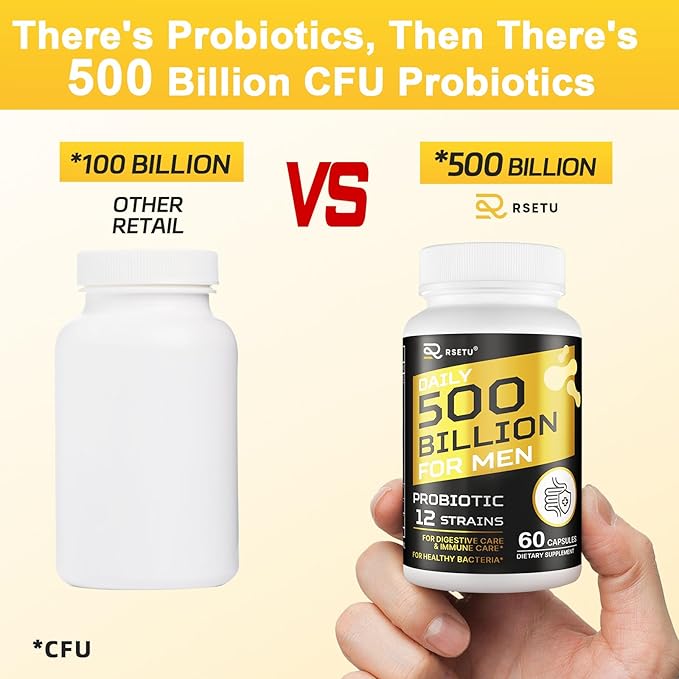Probiotics for Men, 500 Billion CFU 12 Strains Mens Probiotic with Turmeric Cranberry & Goji, Gut Health for Men, Probiotics for Men Digestive Health, Bloating, Immune & Overall Health, 60-Day Supply-SeraviaPure