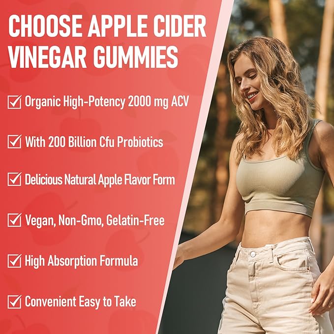 Apple Cider Vinegar Gummies, Max Strength 2000mg ACV Gummies with Probiotics, B12 and Keto, for Digestion, Metabolism, Gut & Immune Health, Gelatin-Free, Vegan & Non-GMO, 180 Gummies-SeraviaPure