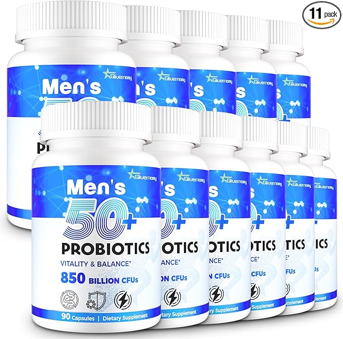 Probiotics for Men, Advanced 50+ Mens Probiotic, Comprehensive Gut & Energy Support with 850 Billion CFU, 1800mg Prebiotics Fiber – Tailored Wellness mens probiotics for gut health over 50, 990Capsule-SeraviaPure