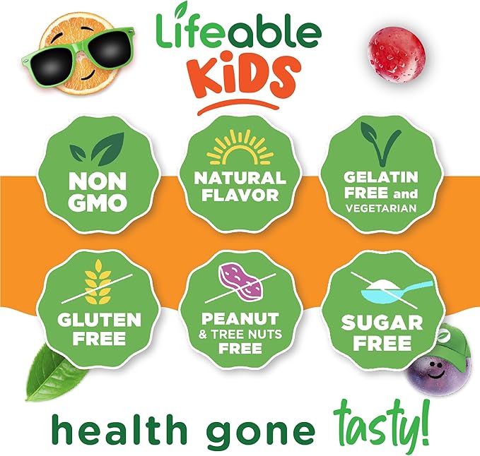 Lifeable Sugar Free Multivitamin Gummies | with Vitamin A, C, D, E, Niacin, B6, Folate, B12, Biotin, Pantothenic Acid, Iodine, Zinc | Great Tasting Adult Multivitamin Gummy | 90 Gummies-SeraviaPure