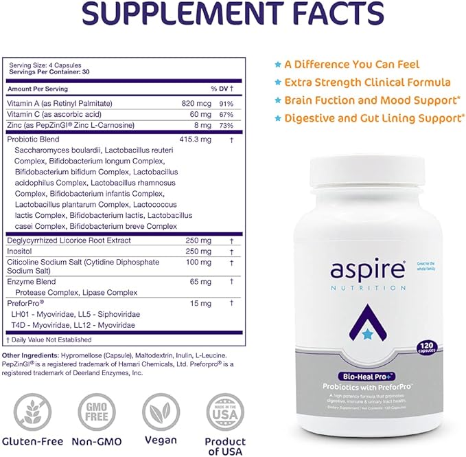 Bio-Heal Pro+ Probiotic 6-in-1 Capsules Supplement for Women, Men, and Kids, Restore Natural Digestive Balance for Gut and Colon Health, Detox Boosts Immune Defense and Reduces Inflammation-SeraviaPure