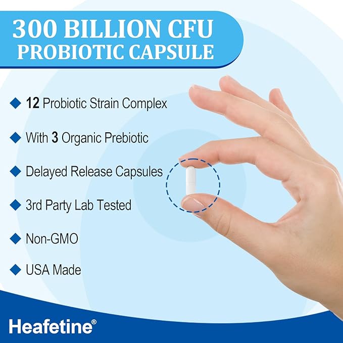 300 Billion CFUs Probiotic, Probiotics for Women Men - 12 Probiotics Strains + 3 Organic Prebiotics, Probiotics for Digestive Health & Immune, Gut Health Bloating, Shelf Stable Probiotic - 60 Capsules-SeraviaPure
