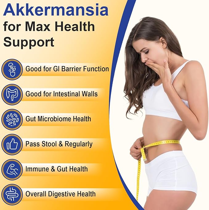 GLP-1 Supplement, 300 Billion AFU Akkermansia Probiotic - Live Akkermansia for GLP-1, Akkermansia Muciniphila for Women & Men, Enhances Gut Digestive Lining Function, Digestive, Gut, Immune, 120 Caps-SeraviaPure