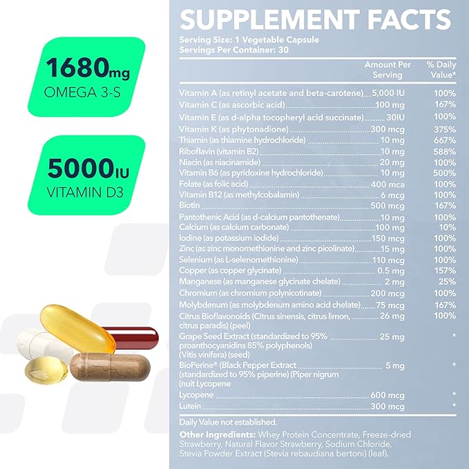 NF Sports WodPak Complete Daily Multivitamin for Men and Women, Soft-Gel Berry-Flavored Multivitamins with Vitamin D, Vitamin D3, Zinc, Omega 3, 30 Servings (Pack of 1)-SeraviaPure