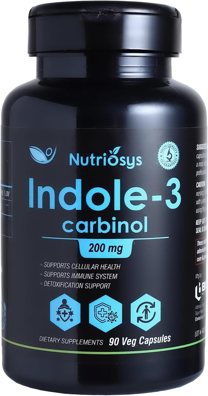 Indol-3 Carbinol 200mg 90 Veggie Capsules, Dietary Supplement for Healthy System, Vitamin Capsules for Men, Women and Adults, Multivitamins Capsules, Vitamin Supplements.-SeraviaPure