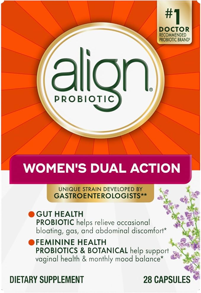 Align Probiotic, Womens Dual Action, Vaginal Probiotics for Women, Womens Probiotic for Vaginal Health Support, with Probiotics for Digestive Health, 28 Probiotic Capsules-SeraviaPure