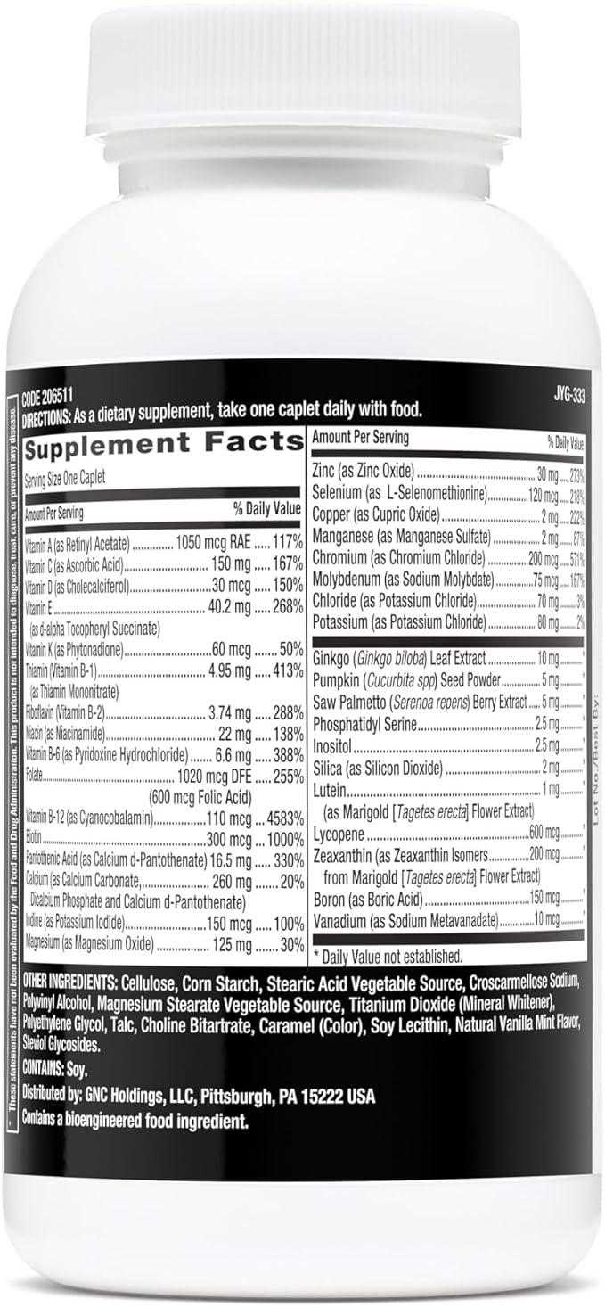 GNC Mega Men One Daily 50 Plus Multivitamin, Science-Backed Formula for Overall Wellness, Prostate and Circulatory Support and Immune Health, 60 Count